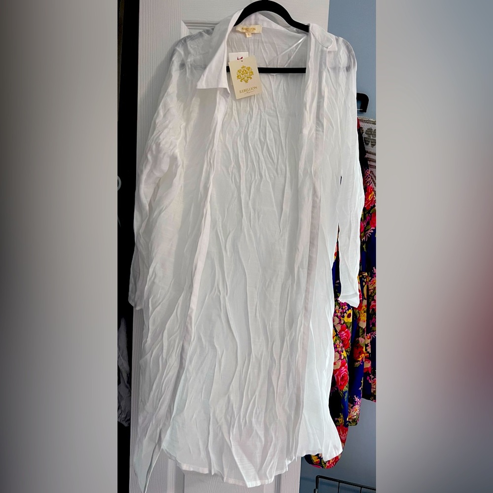 Sheer long over shirt new with tags on A little wrinkled, but they will come out